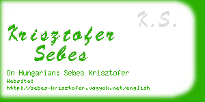 krisztofer sebes business card
